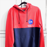 Red& Navy Embroidered Hoodie with LOGO